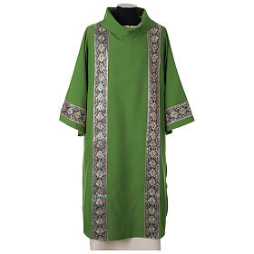 Polyester dalmatic with golden appliqué border