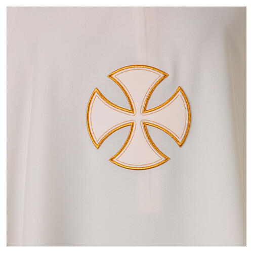 Polyester Chasuble with Golden Embroidered Crosses and Velvet Applique 9