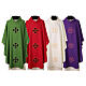 Polyester Chasuble with Golden Embroidered Crosses and Velvet Applique s1