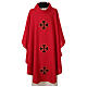 Polyester Chasuble with Golden Embroidered Crosses and Velvet Applique s6