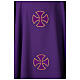 Polyester Chasuble with Golden Embroidered Crosses and Velvet Applique s10