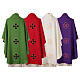 Polyester Chasuble with Golden Embroidered Crosses and Velvet Applique s11