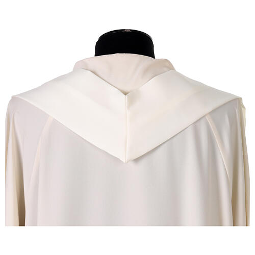 Blue and light blue polyester chasuble with geometric embroidery 6