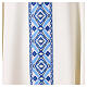 Blue and light blue polyester chasuble with geometric embroidery s2