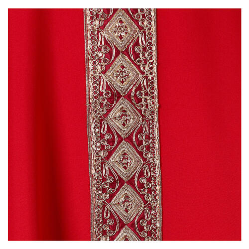 Chasuble with golden applied trim and polyester strass 4