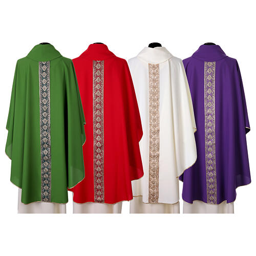Chasuble with golden applied trim and polyester strass 7