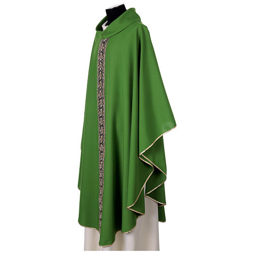Chasuble galon appliqué doré avec strass en polyester 3