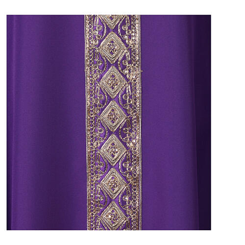 Chasuble galon appliqué doré avec strass en polyester 6