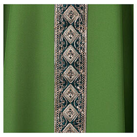 Chasuble with golden applique galloon and polyester strass
