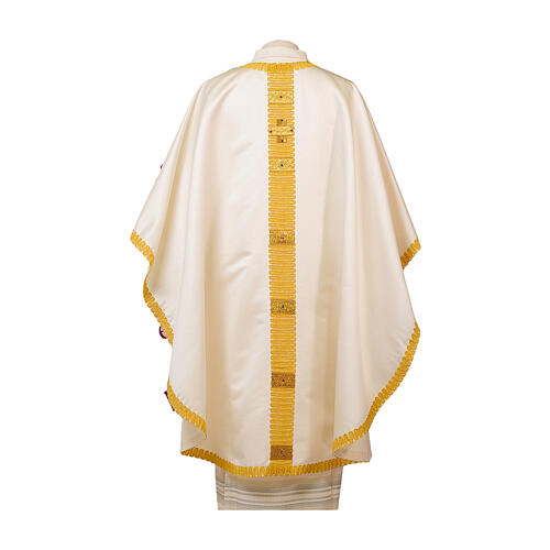 Casula raso misto seta ovale Gesù Misericordioso dipinto a mano Vebi Confezioni 7