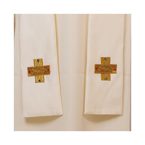 Chasuble mixed silk satin oval hand-painted Merciful Jesus, Vebi Confezioni 5