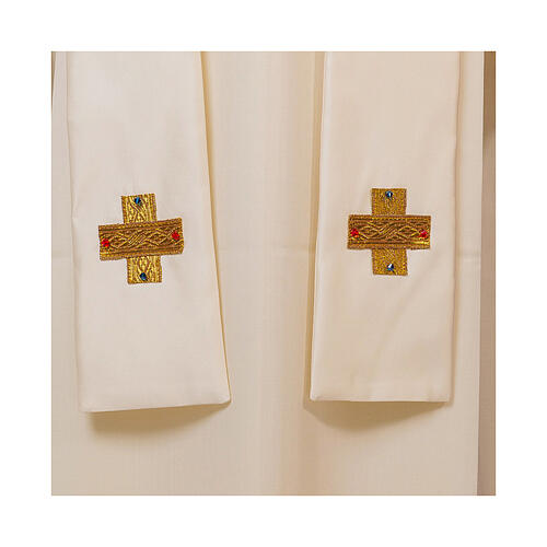 Polyester chasuble with hand-painted oval of Merciful Jesus by Vebi Confezioni 5