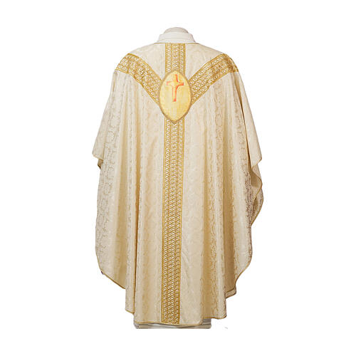 Chasuble en polyester col roulé rond avec ovale du Bon Pasteur peint à la main Vebi Confezioni 14
