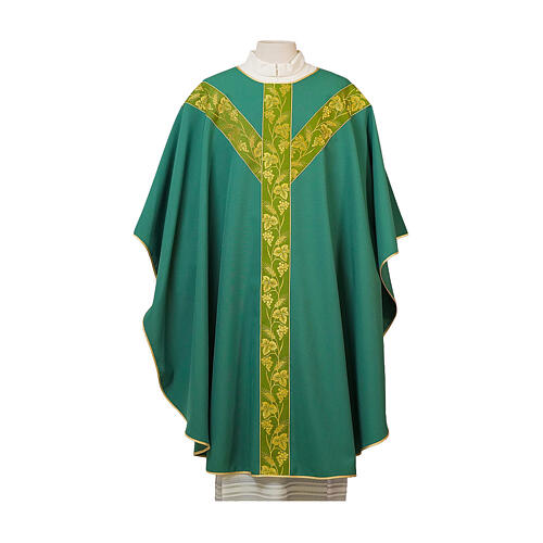 Casulla con entorchado trigo y uva cuello redondo Vebi Confezioni 1
