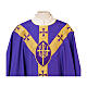 Chasuble with gold galloon, crosses, and oval IHS neckline polyester, Vebi Confezioni s2