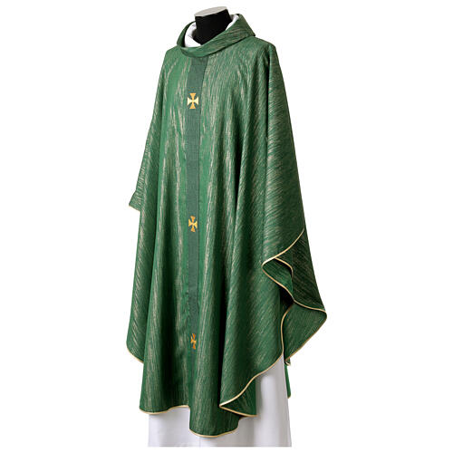 Gamma Chasuble in polyester and viscose with six embroidered crosses 4