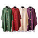 Gamma Chasuble in polyester and viscose with six embroidered crosses s1