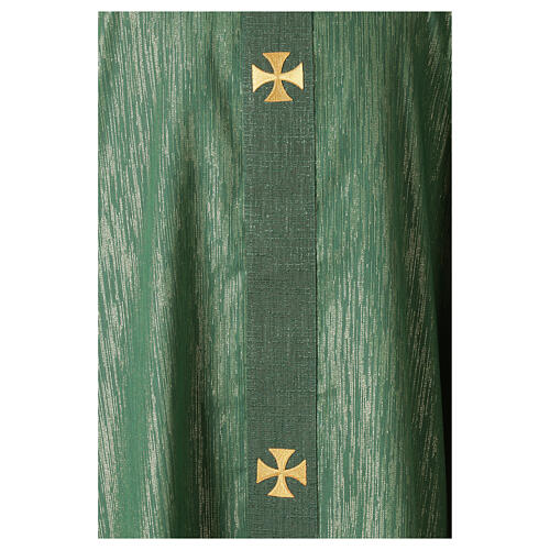 Casulla Gamma de poliéster y viscosa con seis cruces bordadas 3