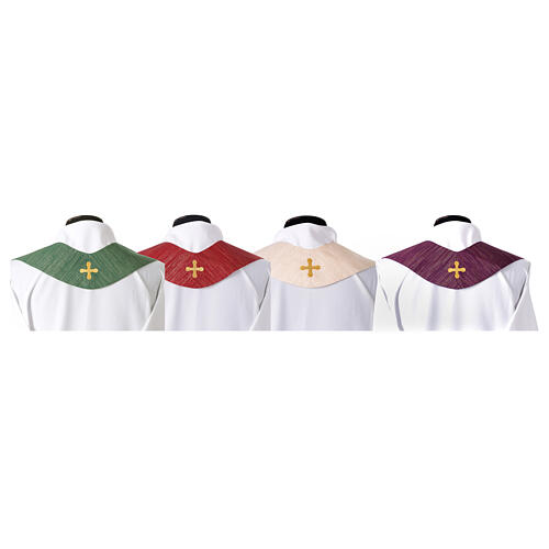 Chasuble Gamma in Polyester and Viscose with Six Embroidered Crosses 14
