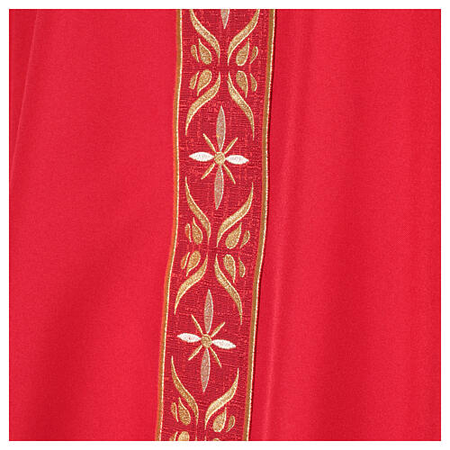Gamma chasuble with machine-embroidered stole, gold floral motifs 5