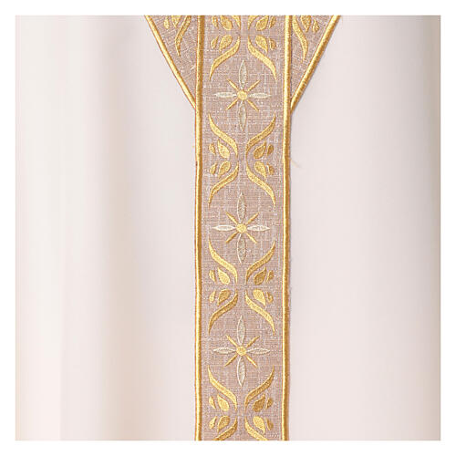 Casula croce di sant'Andrea Gamma ricami floreali filo dorato 7