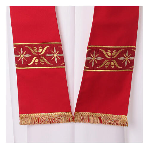 Casula croce di sant'Andrea Gamma ricami floreali filo dorato 16