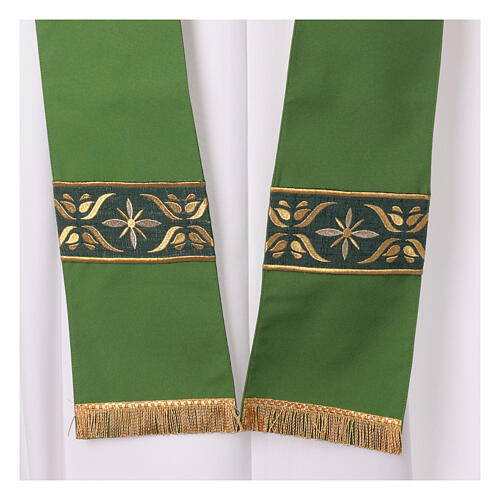 Casula cruz de Santo André Gamma bordados florais fio dourado 15