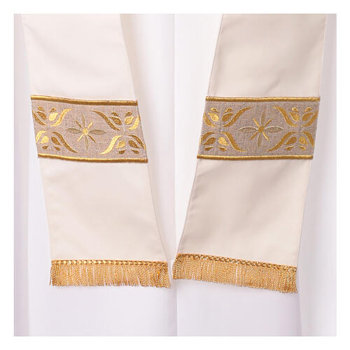 Casula cruz de Santo André Gamma bordados florais fio dourado 17