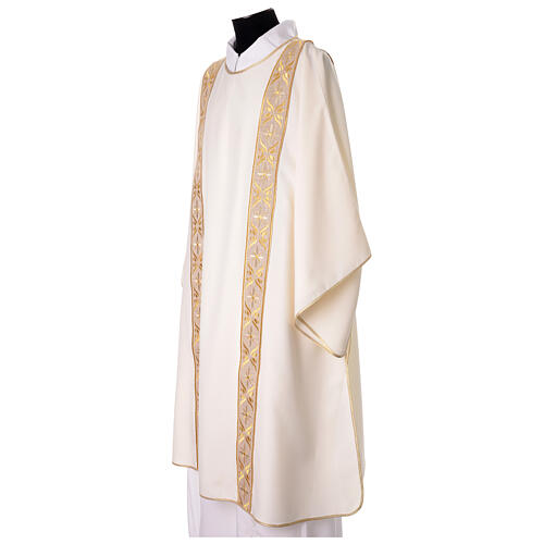 Polyester dalmatic by Gamma with galloons, golden floral seams 7