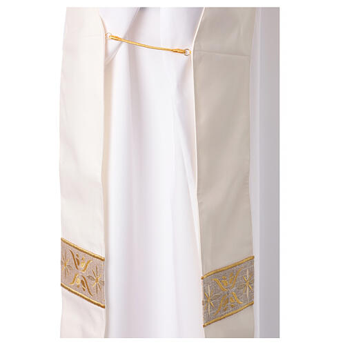 Polyester dalmatic by Gamma with galloons, golden floral seams 14