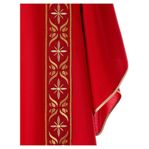 Dalmatique Gamma en polyester avec galons coutures florales dorées 4