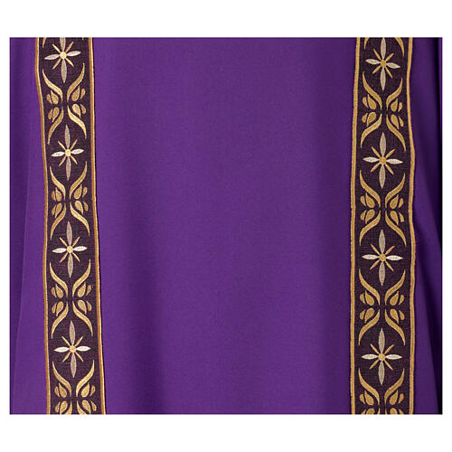 Dalmatique Gamma en polyester avec galons coutures florales dorées 8