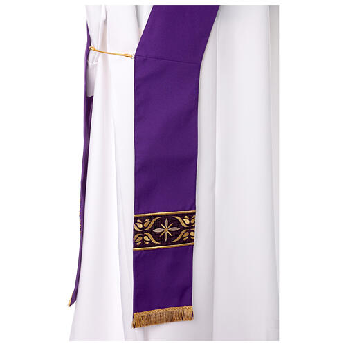 Polyester Dalmatic Gamma with Floral Golden Stitching Gallons 15