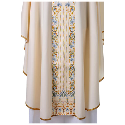 Marian chasuble by Gamma in wool with embroidered satin panel 5