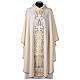 Marian chasuble by Gamma in wool with embroidered satin panel s1