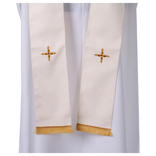Gamma Marial chasuble in polyester with embroidered cross and flowers 8