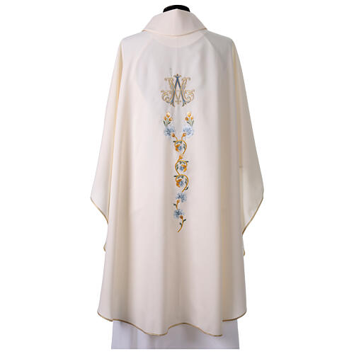 Chasuble Mariale Gamma en polyester broderie cape croix et fleurs 6