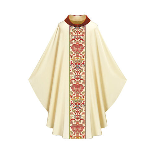 Casulla Slabbinck entorchado bordado cuello terciopelo 4