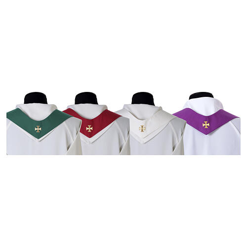 Chasuble Slabbinck 100% laine damassée croix brodée 17