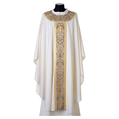 Slabbinck Chasuble 100% Wool Damask Embroidered Cross 8