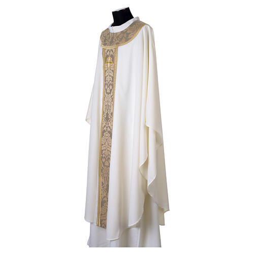 Slabbinck Chasuble 100% Wool Damask Embroidered Cross 13