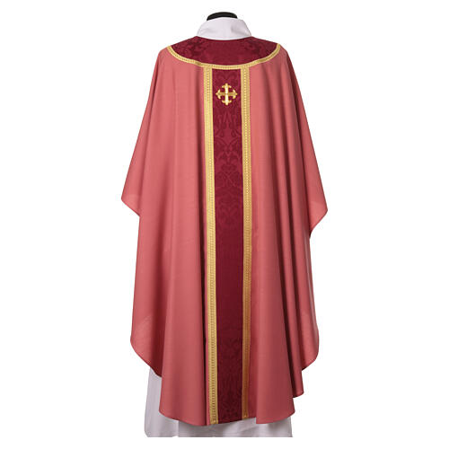 Slabbinck rose damask chasuble with embroidered cross 7