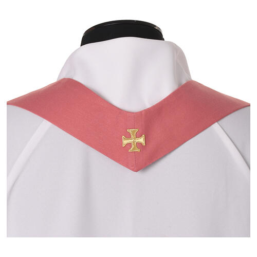 Chasuble Slabbinck rose damas avec croix brodée 9