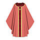 Casula Slabbinck rosa damasco con croce ricamata s1