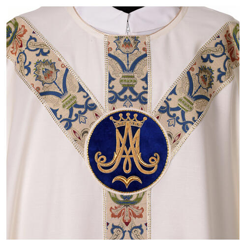 Hand-embroidered white Marian chasuble by Slabbinck 2