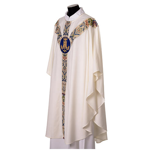 Hand-embroidered white Marian chasuble by Slabbinck 4