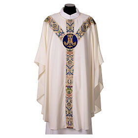 Chasuble mariale brodée à la main blanche Slabbinck