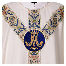 Hand-Embroidered White Marian Chasuble by Slabbinck