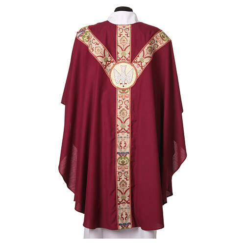 Slabbinck chasuble with hand-embroidered symbol on brocade 7