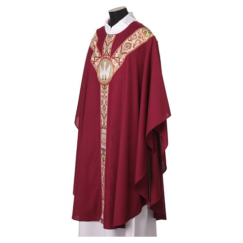 Chasuble Slabbinck avec symbole brodé à la main sur brocart 5